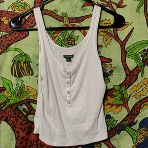 plain white button up tank top